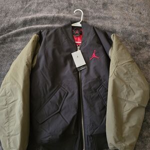 Jordan Men's Khaki and Charcoal Bomber Jacket